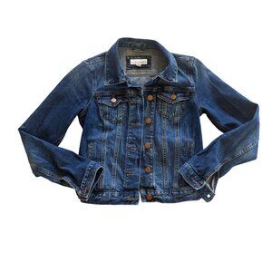 Loft Womens XXS Denim  Jean Jacket Classic Fit Button Front Medium Wash Blue